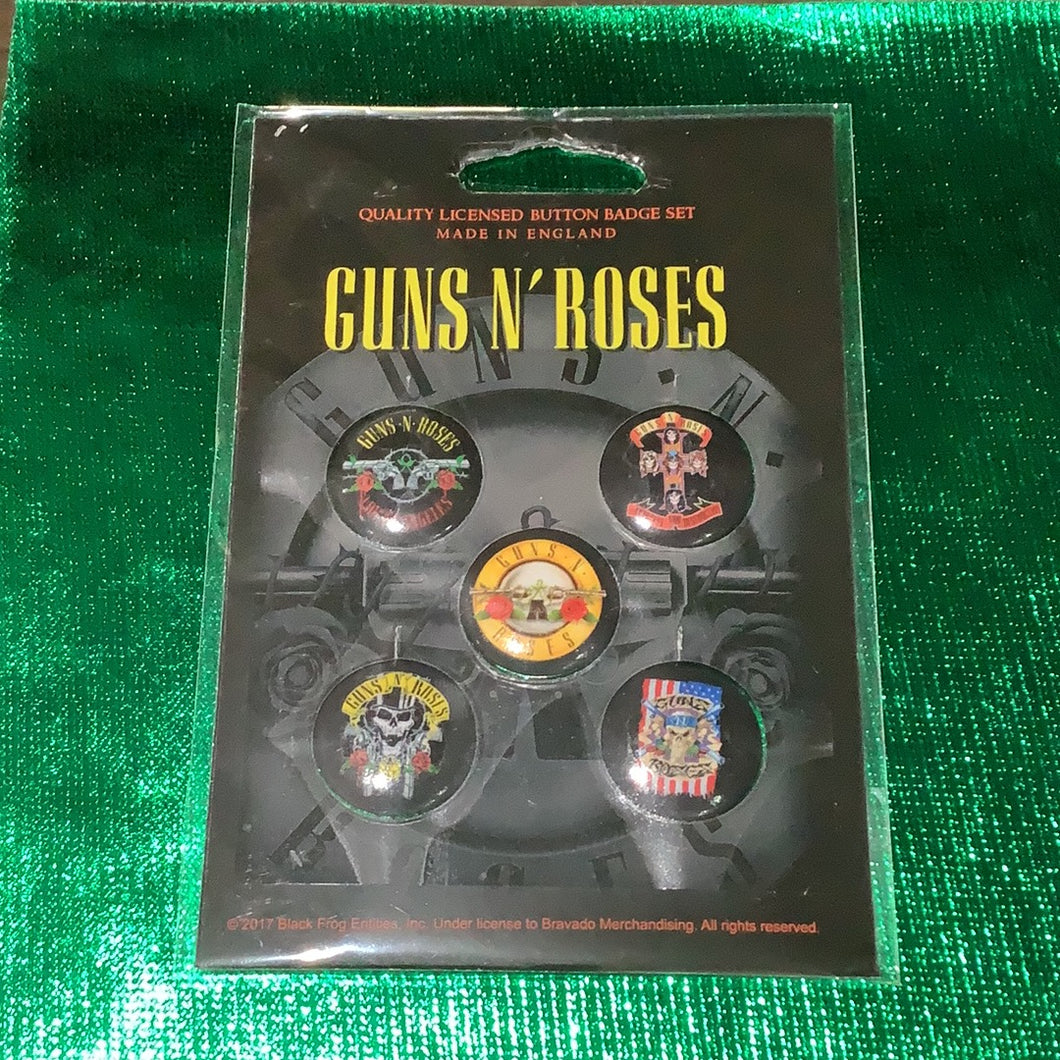 Guns N Roses 5 Button Set